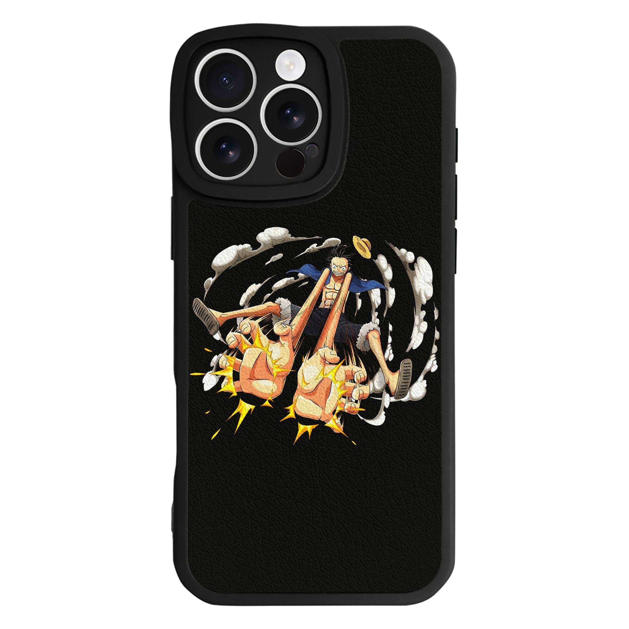 （画像用） ワンピース モンキー・D・ルフィ ONE PIECE Monkey D. Luffy 【iPhone 16シリーズ対応】シリコンスマホケース（レザー調） 材質：シリコン